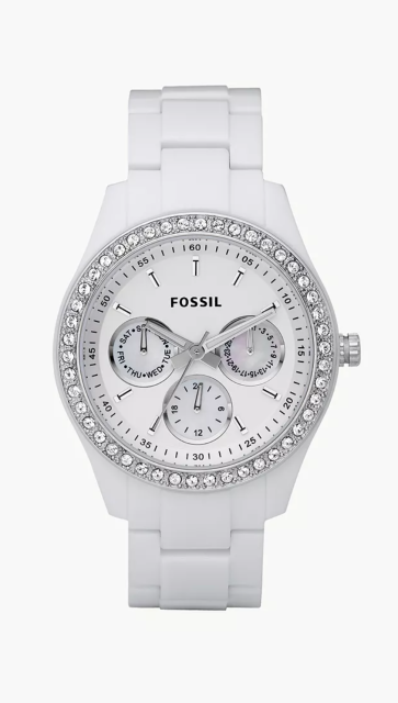 Horlogeband Fossil ES1967 Kunststof/Plastic Wit 9mm
